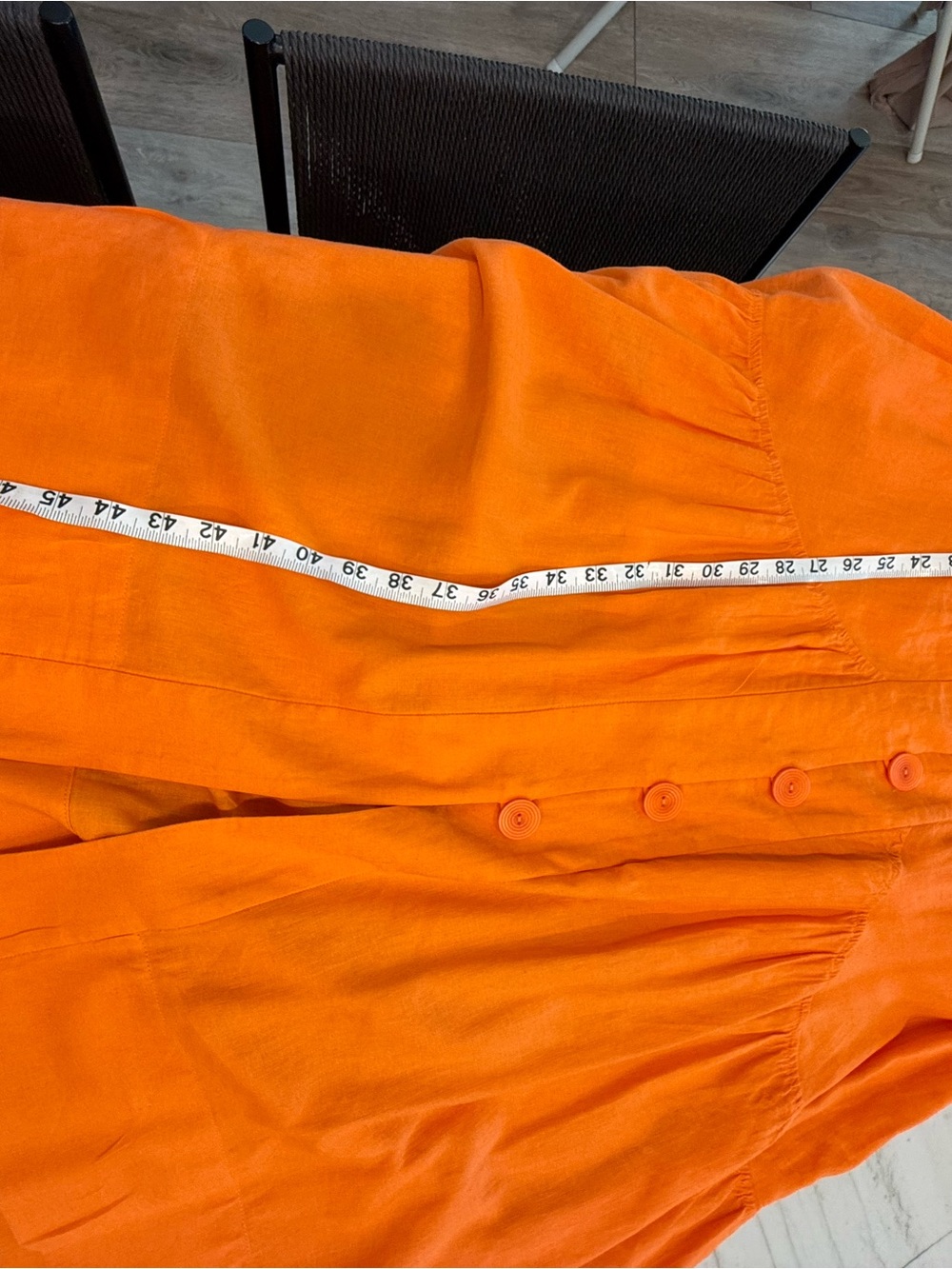 Anthropologie Bright Orange Button-Front Midi Dress - Picture 9 of 10